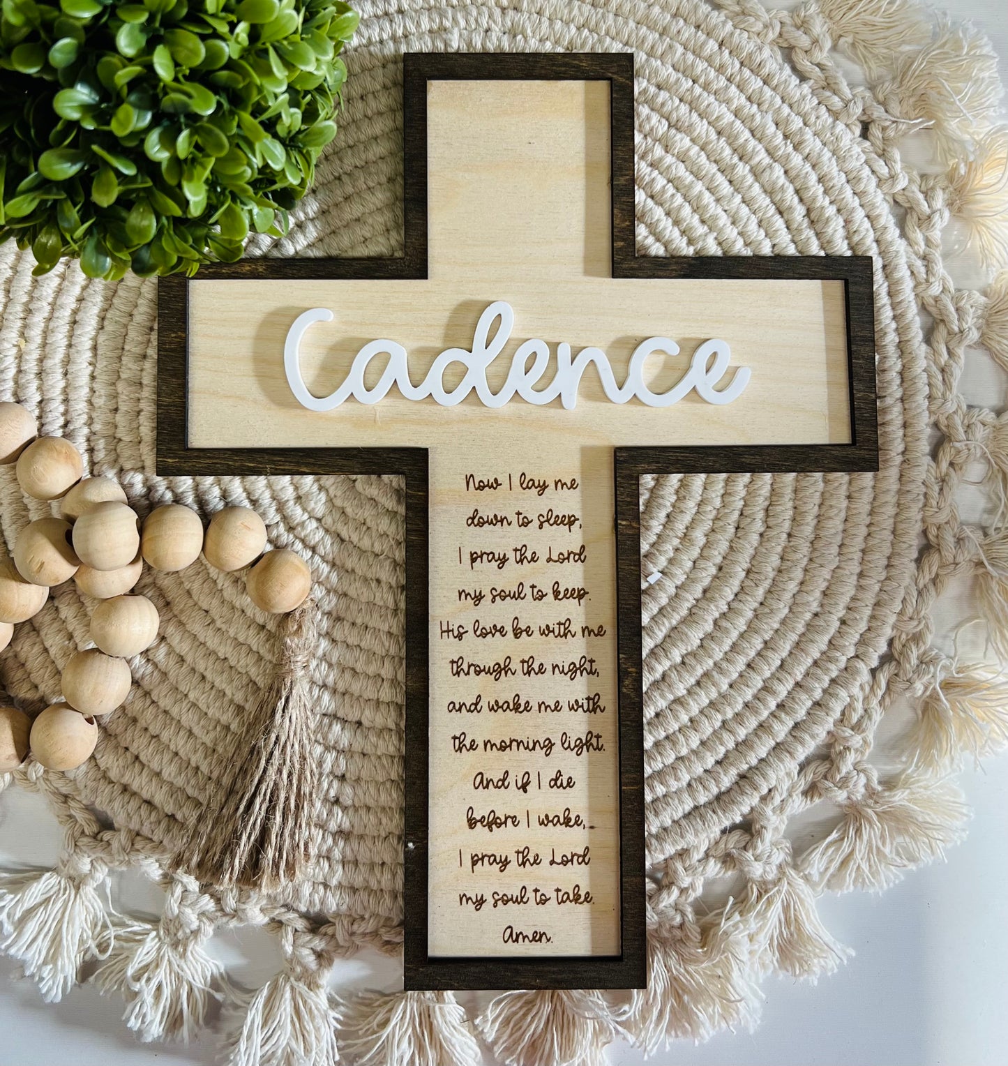 Custom Cross with Nighttime Prayer