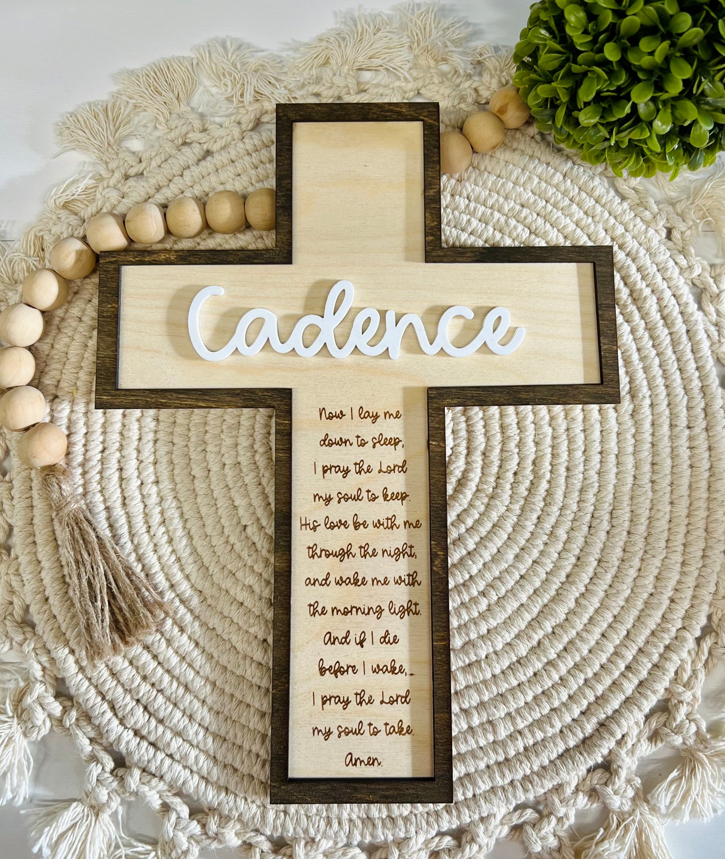 Custom Cross with Nighttime Prayer