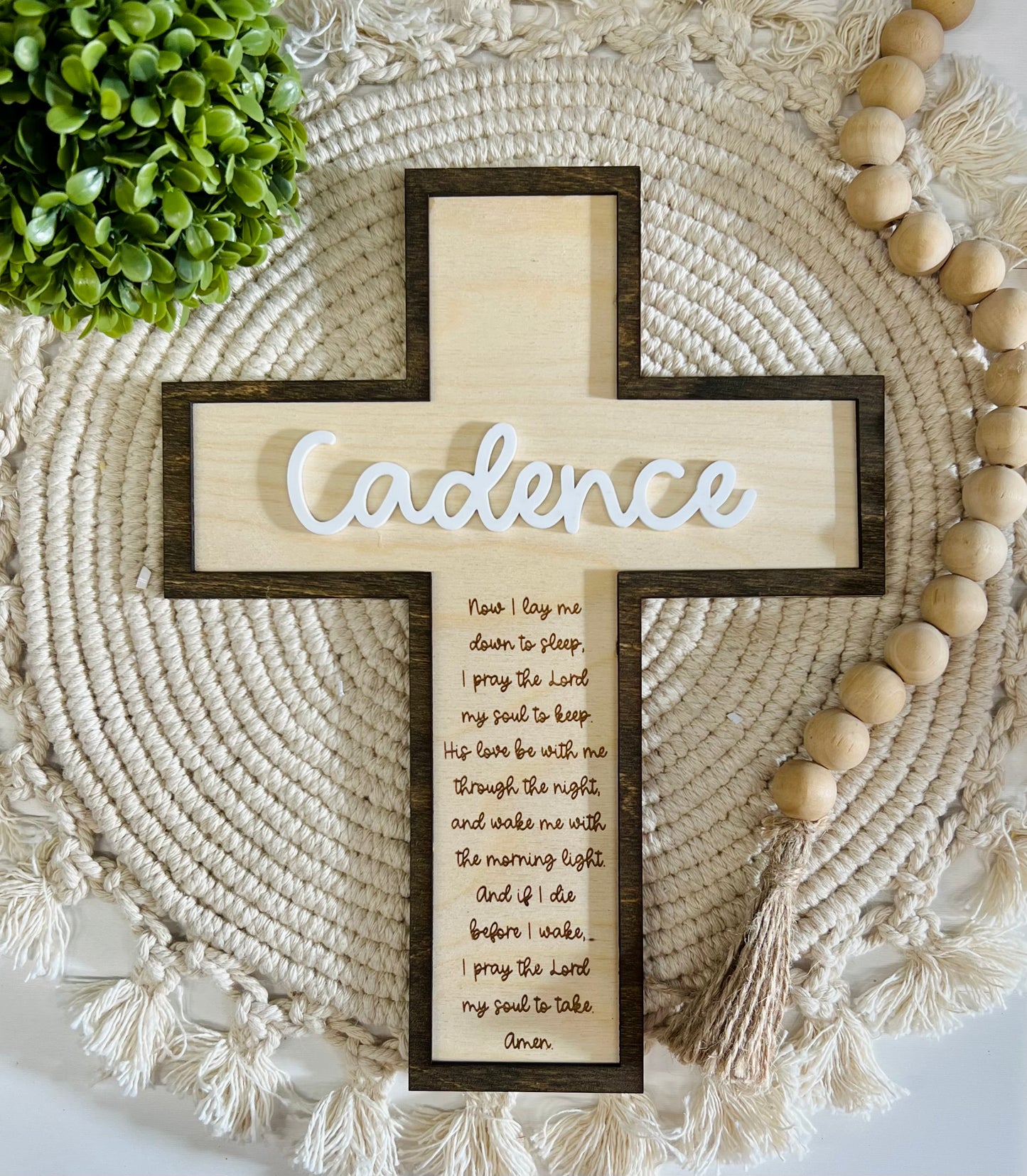 Custom Cross with Nighttime Prayer