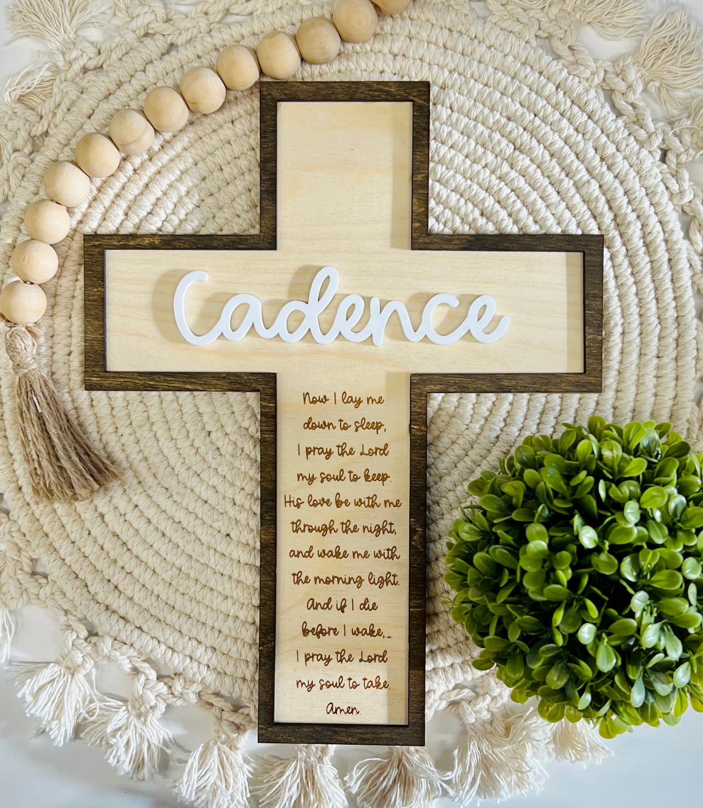 Custom Cross with Nighttime Prayer
