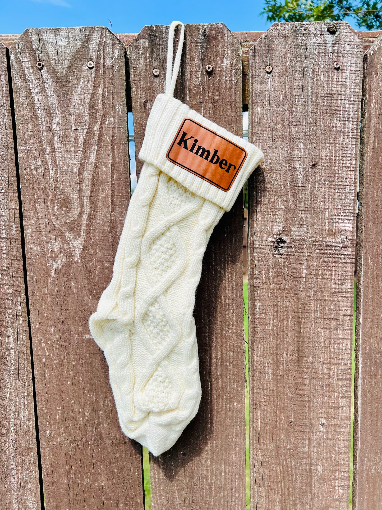 Personalized Engraved patch stocking