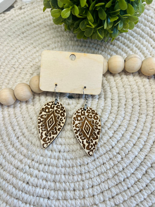 Leopard Aztec Earrings