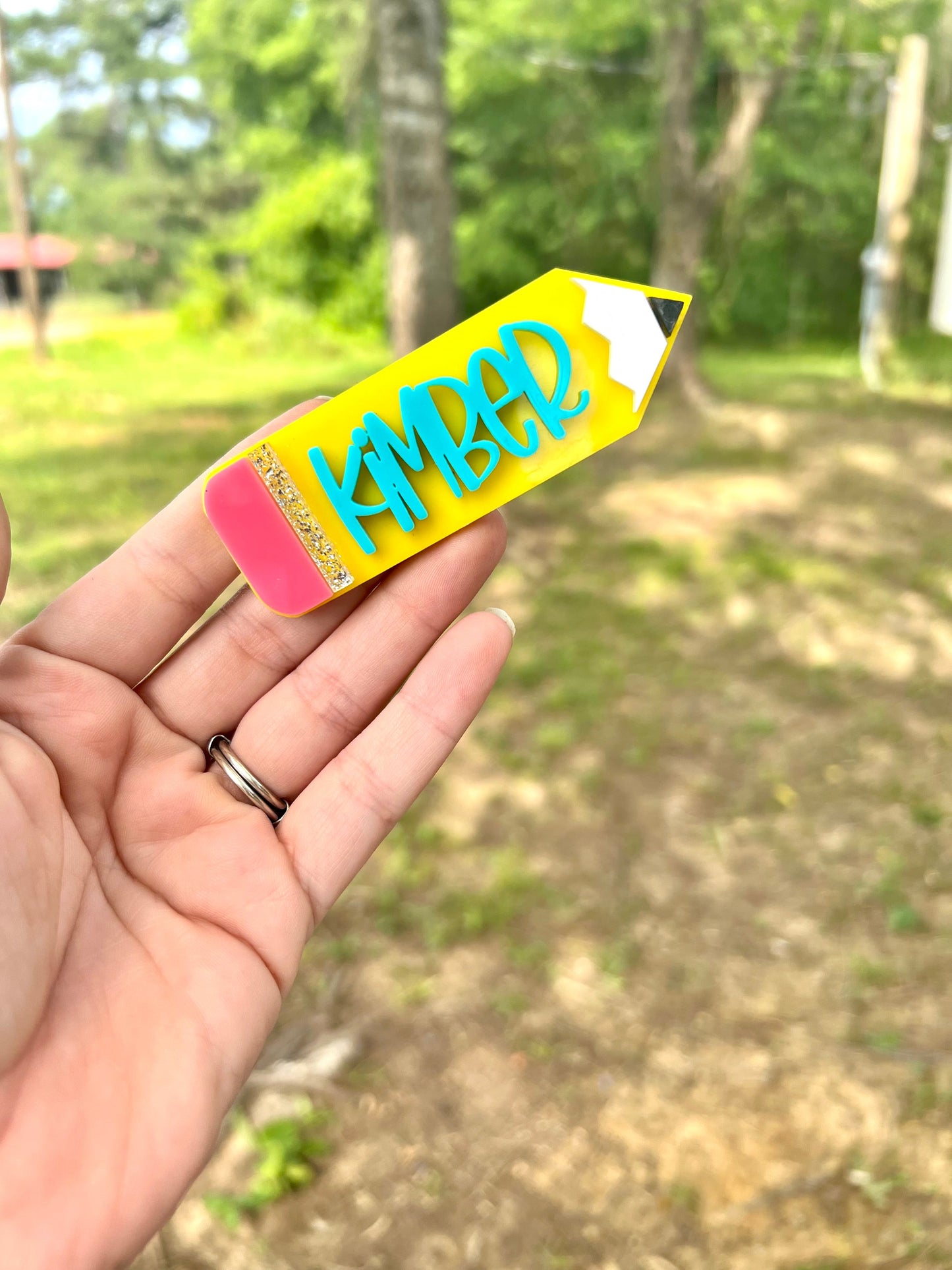 Personalized Pencil Hair Clip