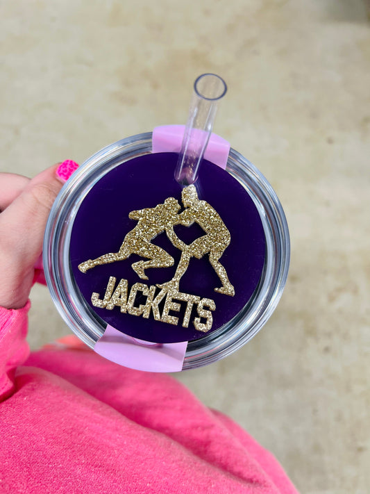Personalized Wrestling cup topper
