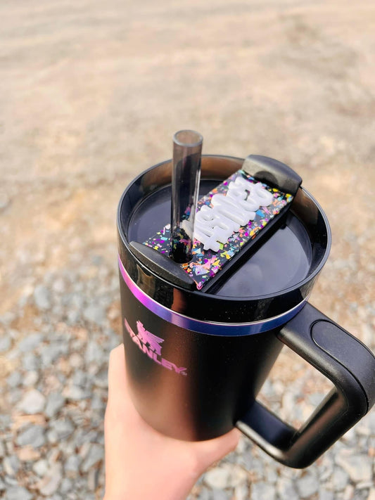 Personalized Black Chroma Cup topper