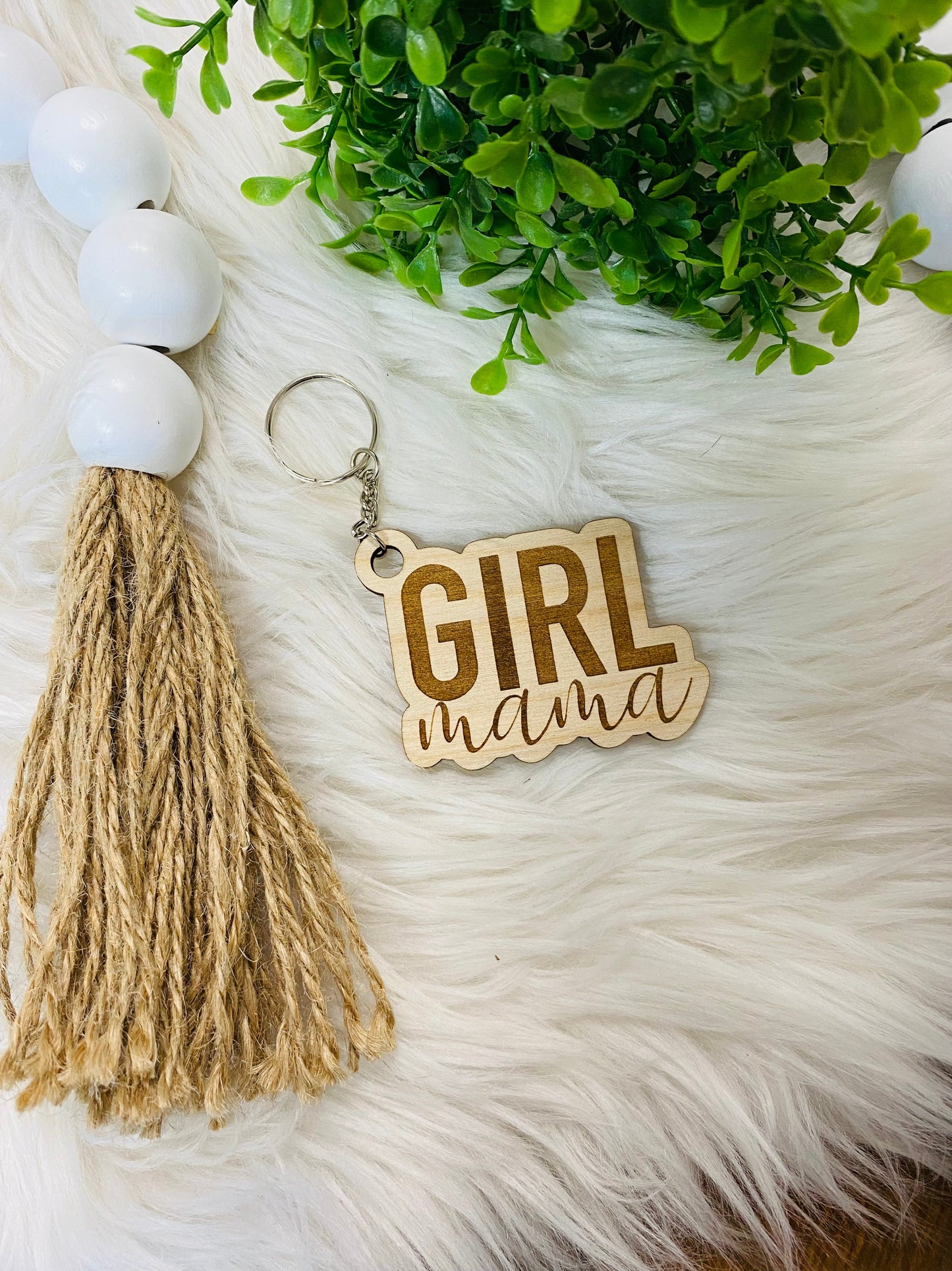 Girl mama keychain