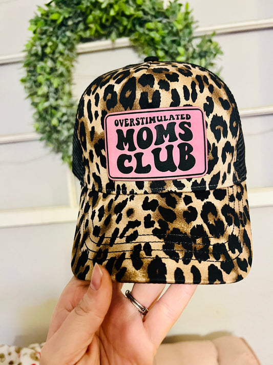 Overstimulated moms club leopard hat