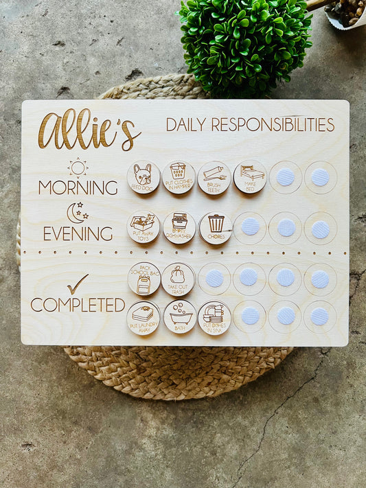 Custom daily responsibilities chart